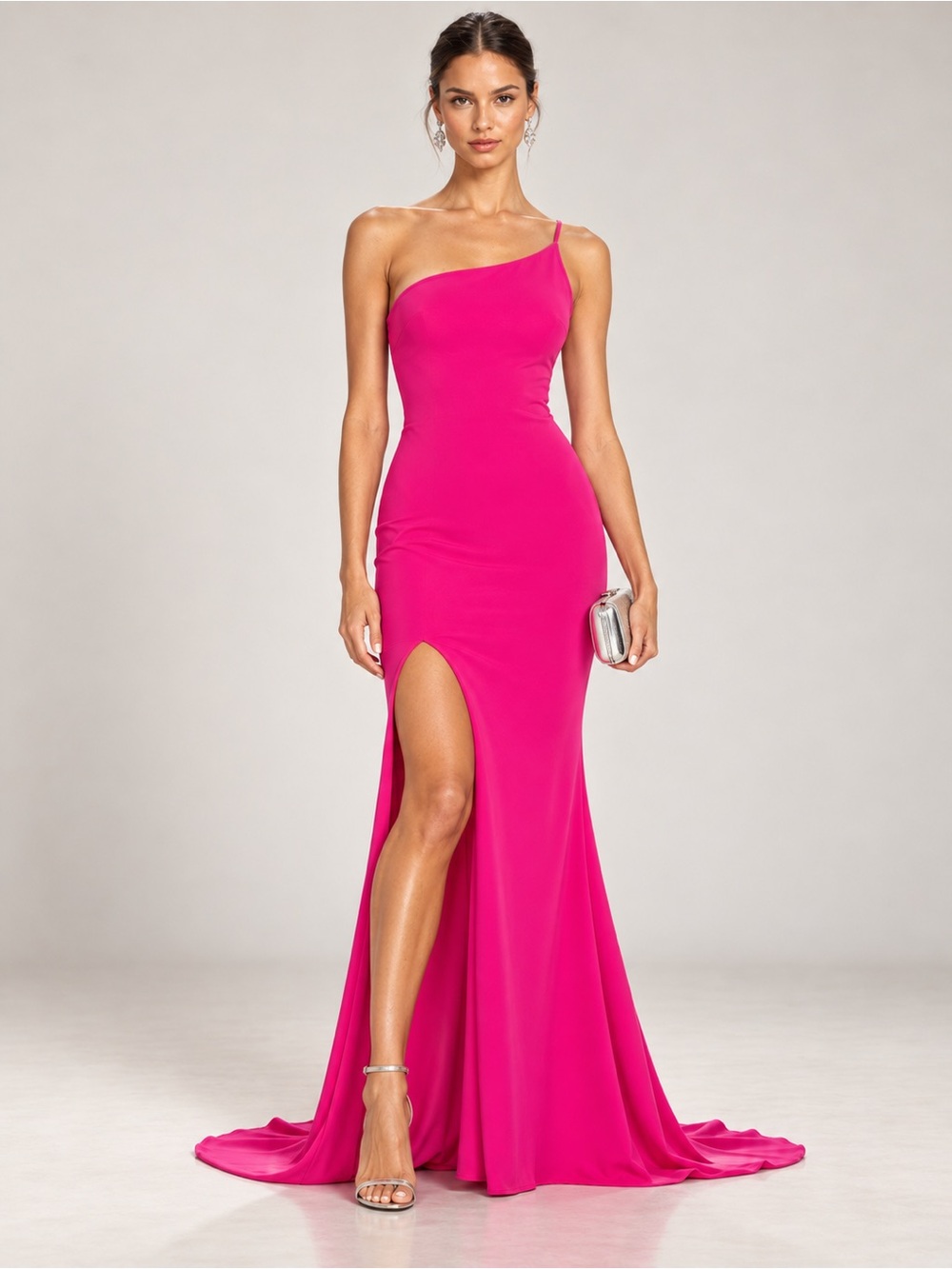 Nookie x REVOLVE Jasmine One Shoulder Gown in Neon Pink Size S